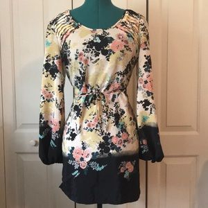 Floral Dress with Big Sleeves
